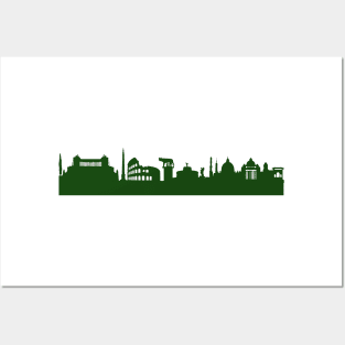 ROM Skyline in forest green Posters and Art